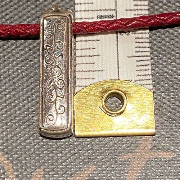 BRIGHTON Braided Leather LOVE Pendant Necklace - Picture 9 of 11